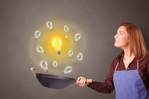 Vaření nové myšlenky v wok — Stock fotografie