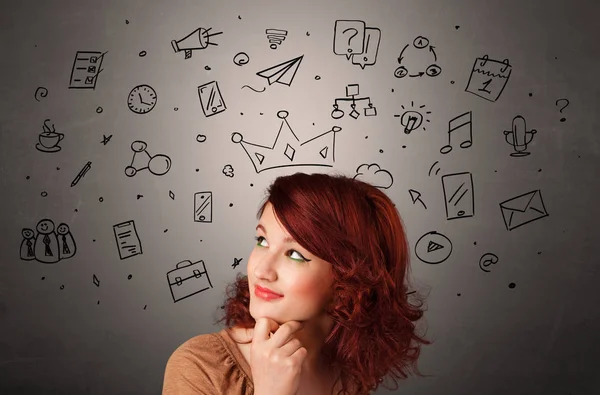 Girl with task of the days concept — Stock Photo, Image