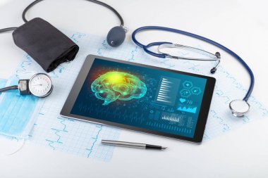 Tablet beyin işlevselliği konsepti ile tanılama