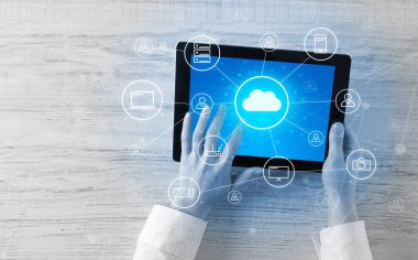 El tablet sistemi kavramı Merkezi bulut ile kullanma