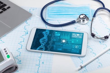 Biyoteknoloji kavramı tıbbi teknoloji cihazlar ile