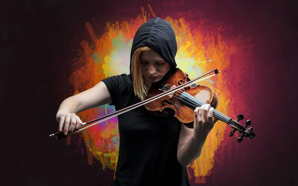 Compositor con splotch y su violín — Foto de Stock