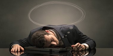 Uyku ve rüya onun işyerinde iş adamı