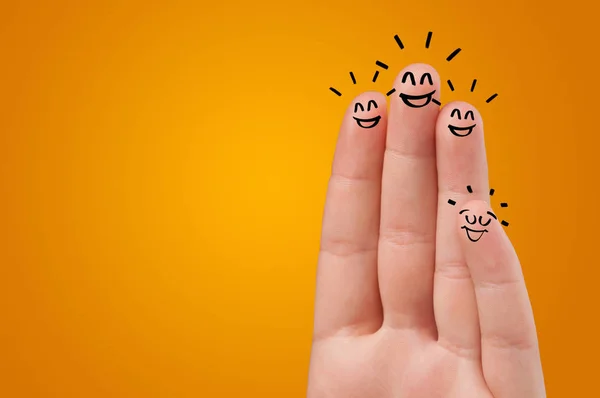 Happy fingers with brainstorming concept — Stock Photo, Image