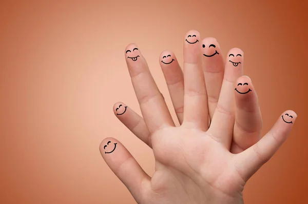 Gülümseme parmak birlikte — Stok fotoğraf