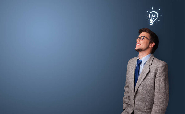 Young student looking for new idea