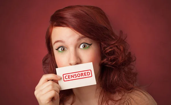 Person holding 18 card in her hand — Stock Photo, Image