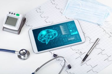 Tablet beyin işlevselliği konsepti ile tanılama