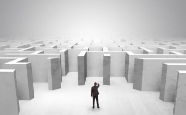 İş adamı o dışında labirent seçti hangi giriş karar veremiyorum