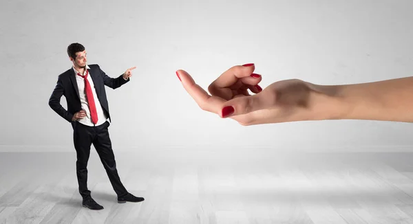 Businessman with kisses on his face in an empty space — Stock Photo, Image