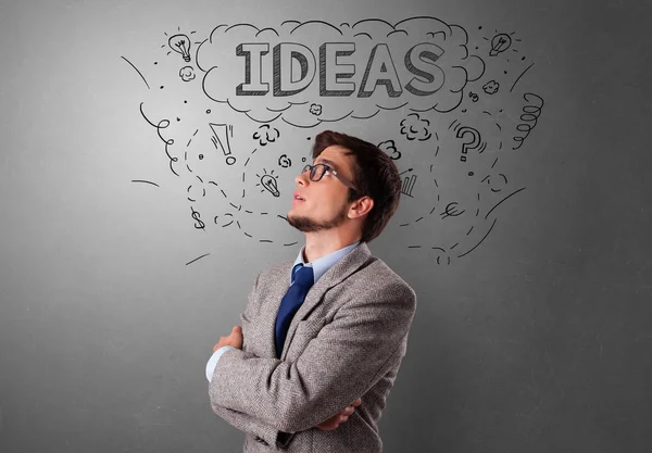 Young person looking forward to a new idea — Stock Photo, Image