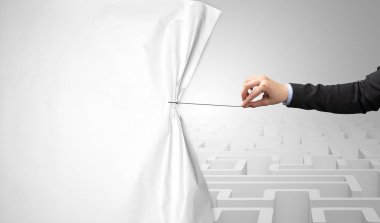 El çekerek kağıt perde