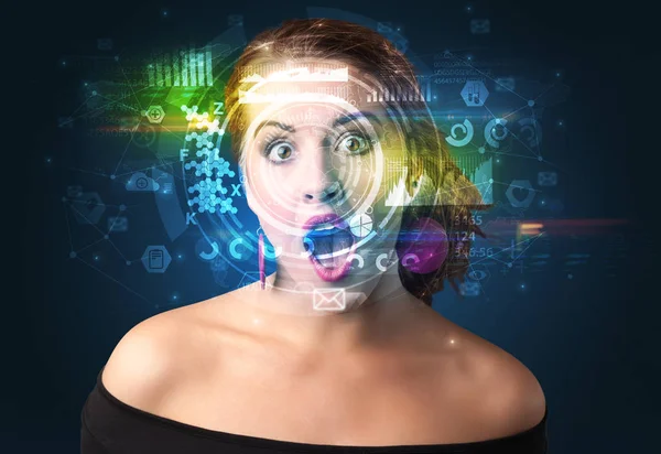Biometric identification and Facial recognition — Stock Photo, Image