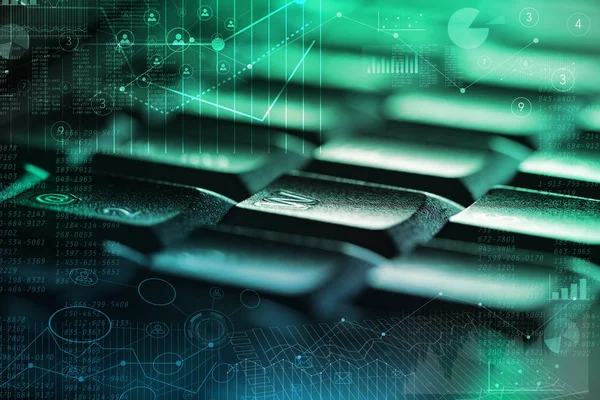 Keyboard with glowing programming codes Stock Photo by ©ra2studio 41596825