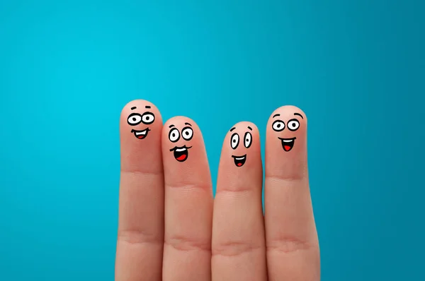 Sonriendo los dedos juntos — Foto de Stock