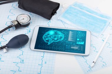 Tablet beyin işlevselliği konsepti ile tanılama