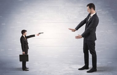 Dev işadamı çekim küçük iş adamı