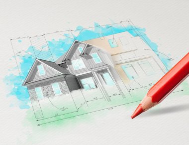 Kalem çizim ev planı kavramı