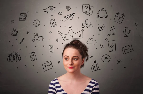 Girl with task of the days concept — Stock Photo, Image