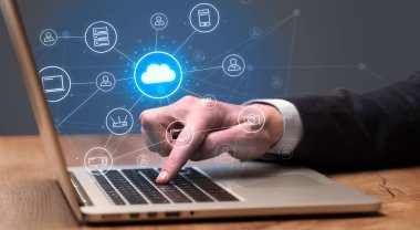 Bulut teknoloji sistem konsepti ile yazarak el