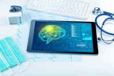 Tablet beyin işlevselliği konsepti ile tanılama