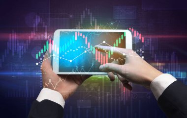 El tutma tablet küresel raporları ve borsa değişim kavramı ile