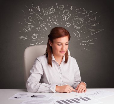 Ofis Büro yön kavramı ile önünde Yöneticisi