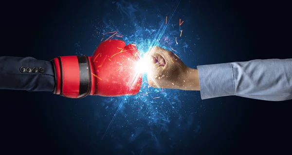 Fighting hands with different elements concept — Stock Photo, Image