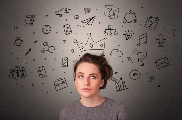 Girl with task of the days concept — Stock Photo, Image