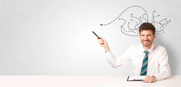 Handsome young teacher teaching abc — Stock Photo, Image