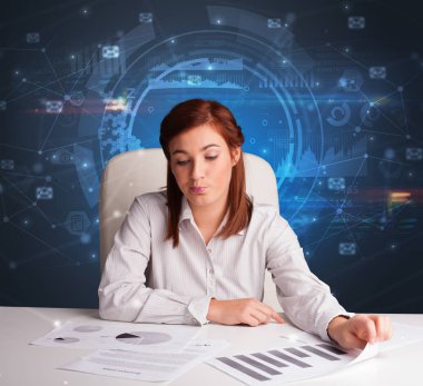 Yöneticisi ile iletişim kavramı ofis büro önünde