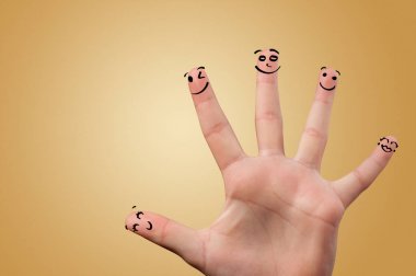 Birbirinizi sevmeyi smiley parmak