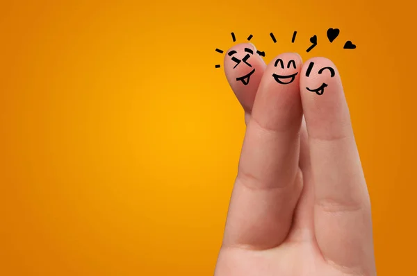 Happy fingers with brainstorming concept — Stock Photo, Image