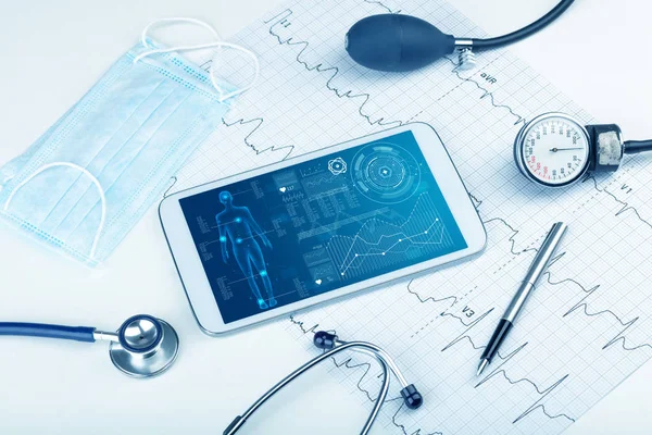 Software medico di screening completo del corpo su tablet — Foto Stock