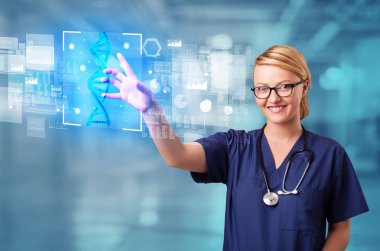 Biyoloji ve genetik kavramı ile ekran dokunma doktor
