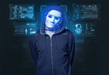 Genç adam yüz tanıma