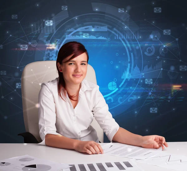 Manager voor het Bureau met communicatieconcept — Stockfoto