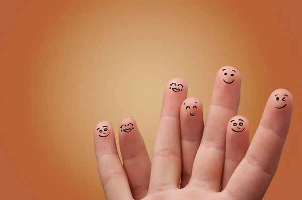 Smiley fingers loving each other — Stock Photo, Image