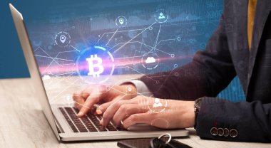 Küresel bitcoin Döviz Kuru kavram kontrol el