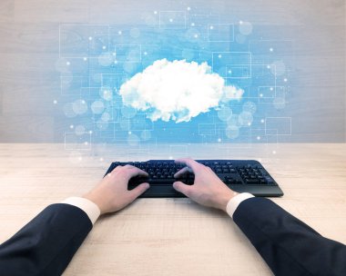 Zarif işadamı el ile bağlı yazarak kavramı postaları