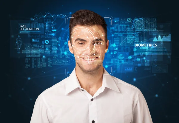 Detecção e reconhecimento facial — Fotografia de Stock