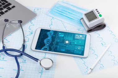 Biyoteknoloji kavramı tıbbi teknoloji cihazlar ile