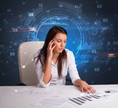 Yöneticisi ile iletişim kavramı ofis büro önünde