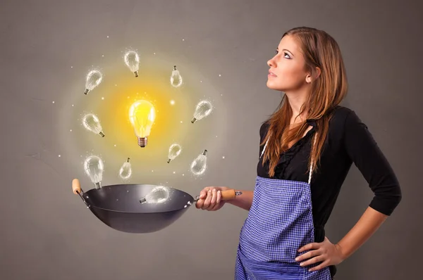 Cooking new idea in wok — Stock Photo, Image