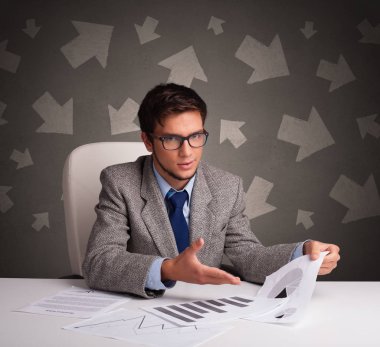 Ofis Büro yön kavramı ile önünde Yöneticisi