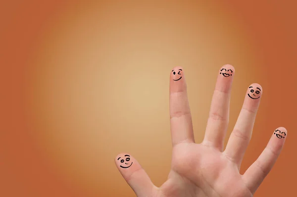 Smiley fingers loving each other — Stock Photo, Image