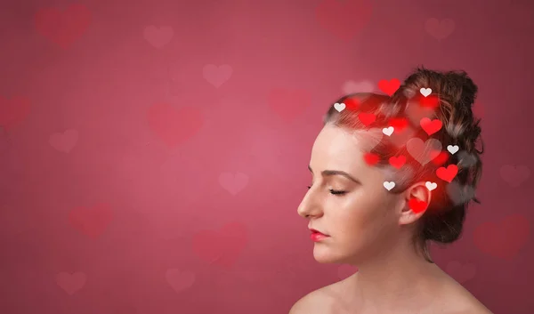 Head with full of love — Stock Photo, Image