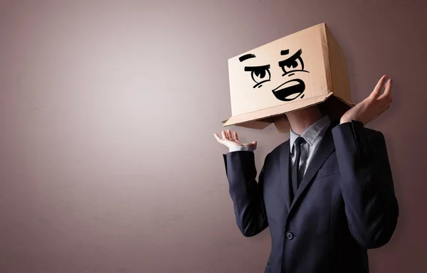 Karton fej ember — Stock Fotó