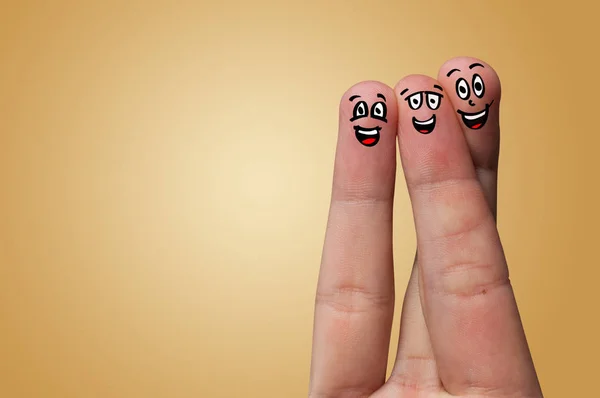 Klug aussehende Finger lächeln — Stockfoto