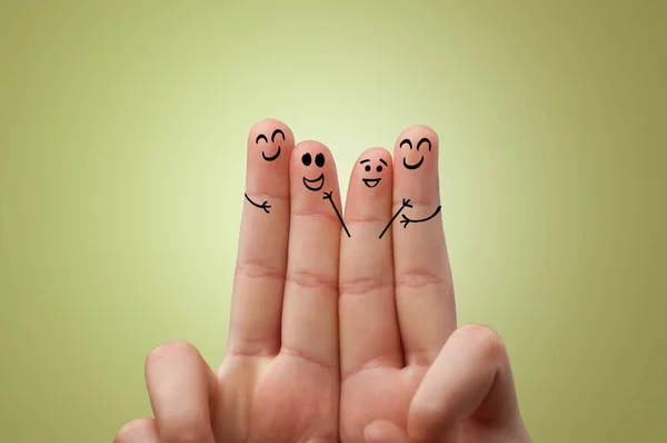 Happy little fingers smiling and hanging together — Stock Photo, Image